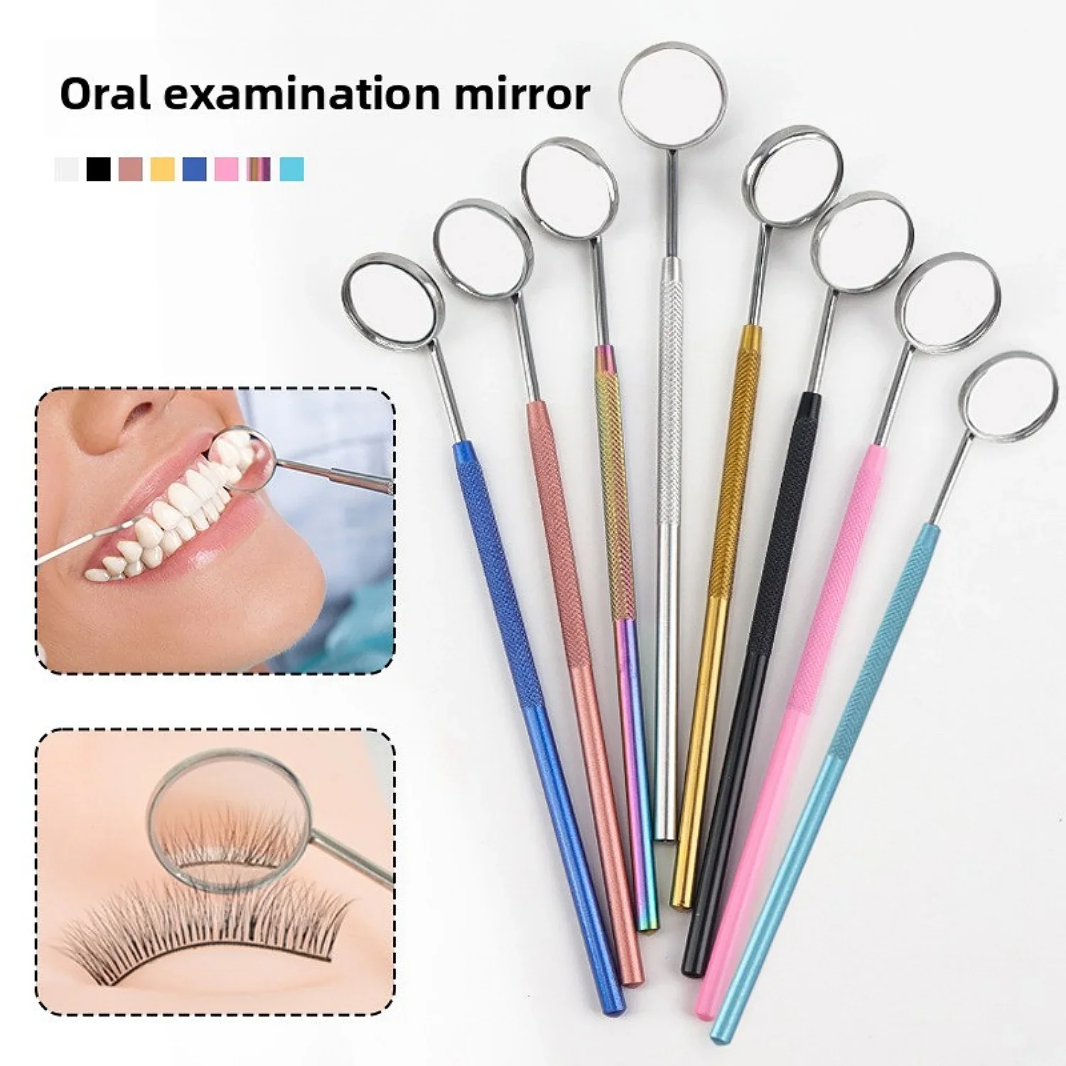1/3/8pc Dental Mouth Mirror Reflector Multifunction Checking Oral Detachable Stainless Steel Handle 8 Color Dentist Instrumnents
