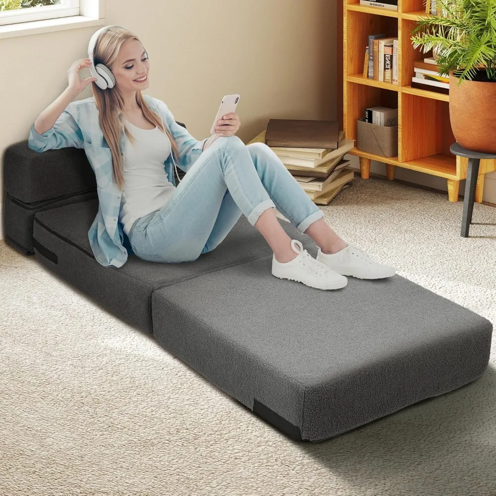 أريكة سرير قابلة للتحويل من إسفنج الذاكرة، أريكة فوتون قابلة للطي مع دعم خلفي لغرفة المعيشة وضيوف النوم #2