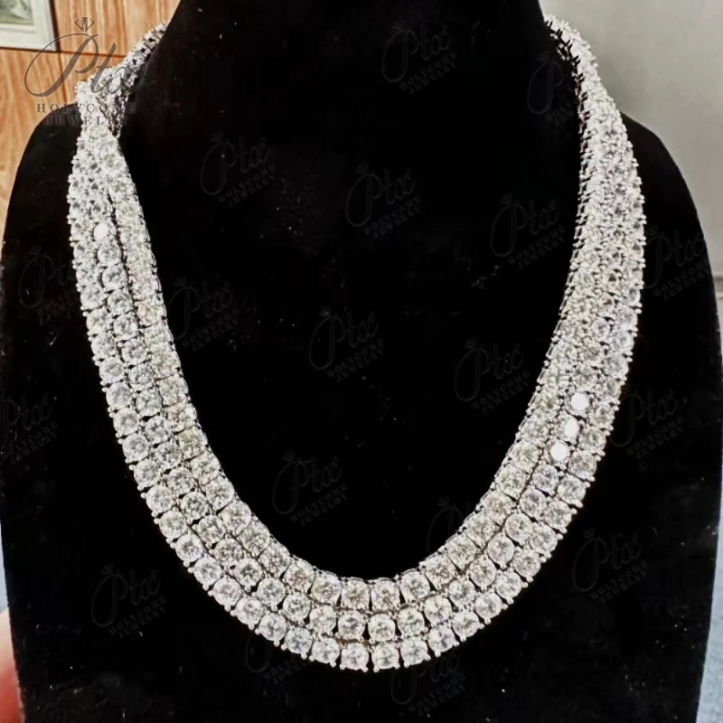 

Hip-Hop 1 Row CZ Tennis Chain Moissanite Bracelet [6-9inch] Necklace[16-24inch] 925 Sterling Silver Drop Shipping Luxury Jewelry