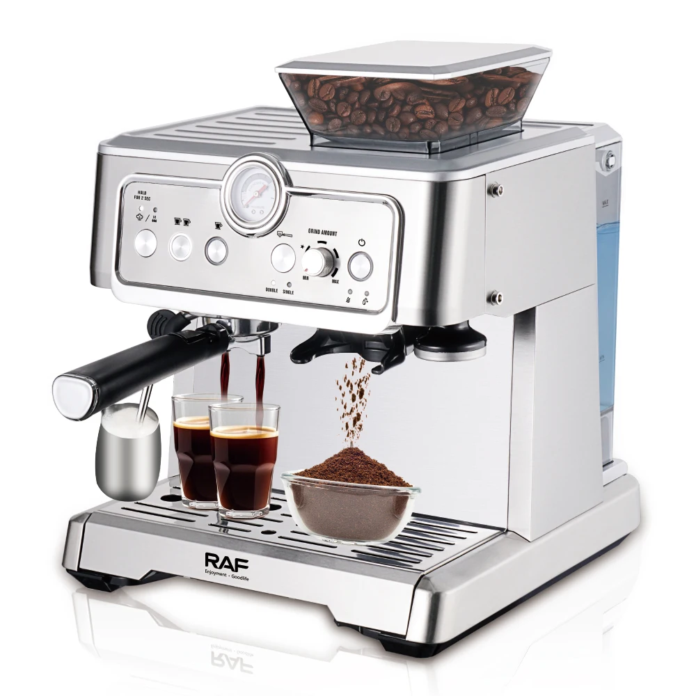 Espresso Coffee Maker with 1350W High Pressure Pump Twin Brewing Cycle and 2 Point 3 Liter Large Capacity for Home Baristas