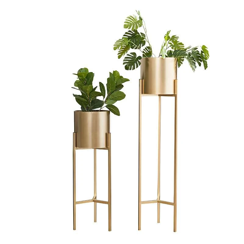 

Flower stand Nordic floor-to-ceiling wrought iron gold decorative frame Flower pot shelf Living room high st