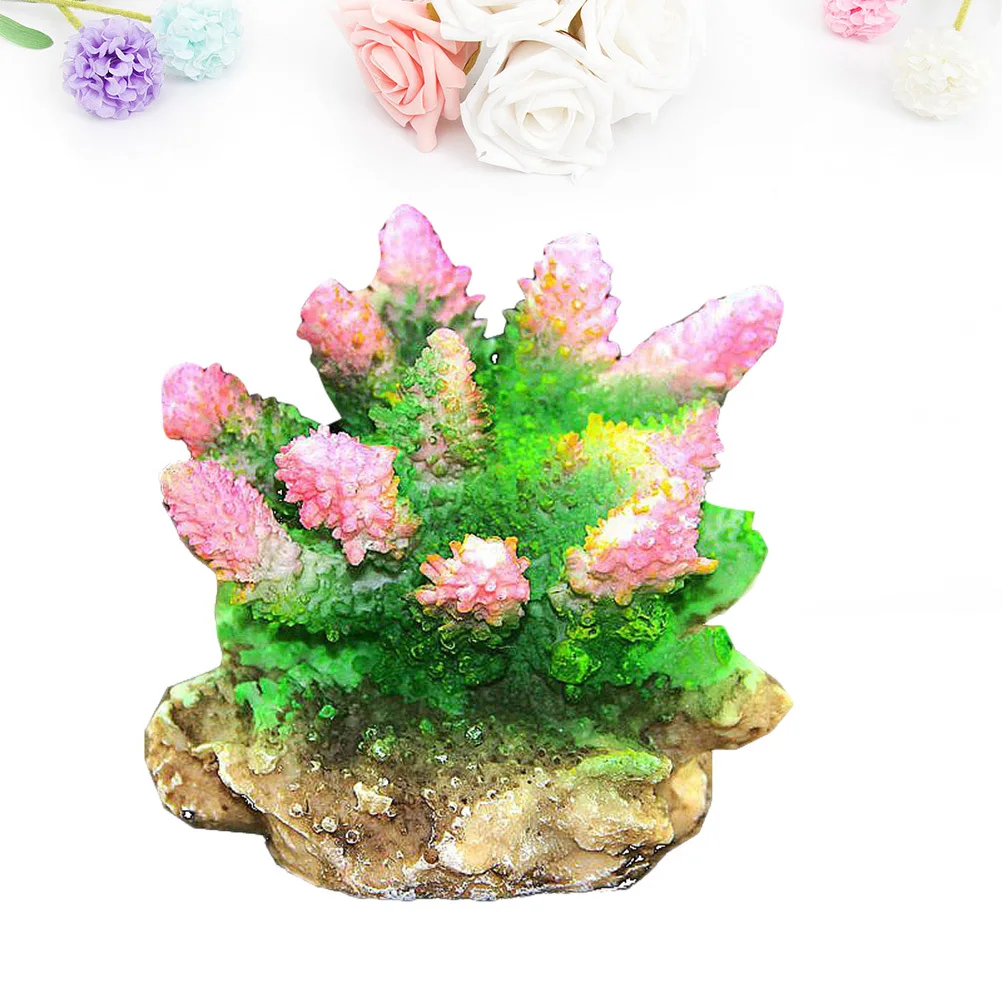 

1Pcs Simulated Resin Coral Reef Lifelike Aquarium Ornament Artificial Coral Reef Adornment Fish Tank Decor for Fresh Salt Water