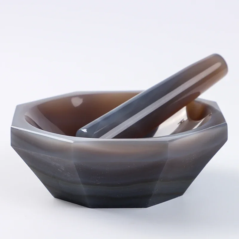 Agate Mortar Grade A Natural Agate Bowl with Pestle use for Laboratory Grinding Inner Diameter 30 50 70 100 120 130 mm