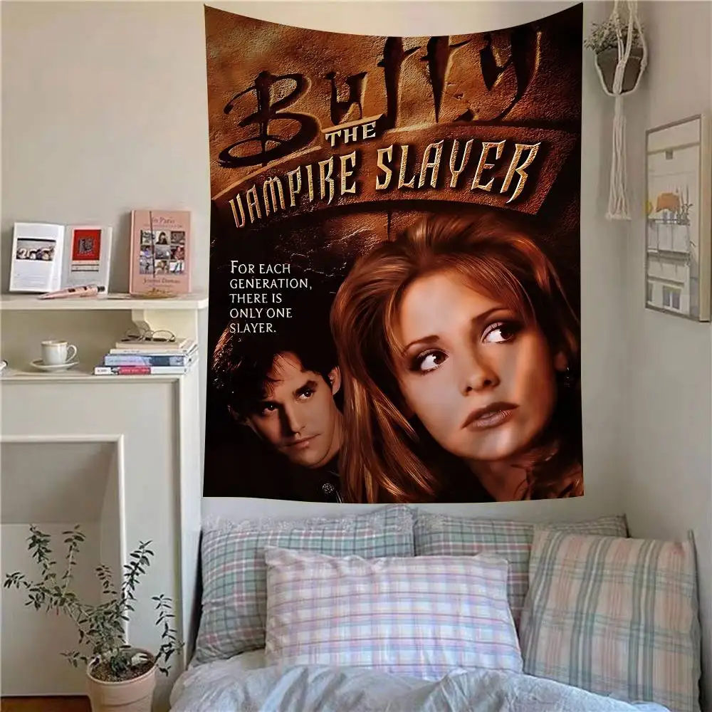 فيلم بافي مصاص الدماء القاتل مطبوعة كبيرة قماش مزخرف جداري الهندي بوذا الجدار الديكور البوهيمي الهبي جدار ديكور فني