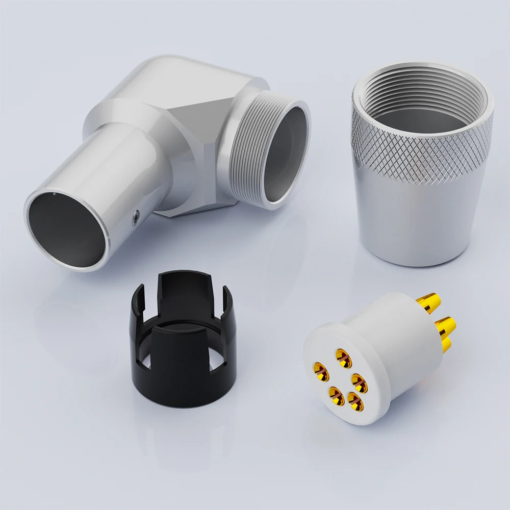 Monosaudio-enchufe giratorio DI91G, Conector de vinilo hembra 5 DIN, chapado en oro, conector de tonear en ángulo recto