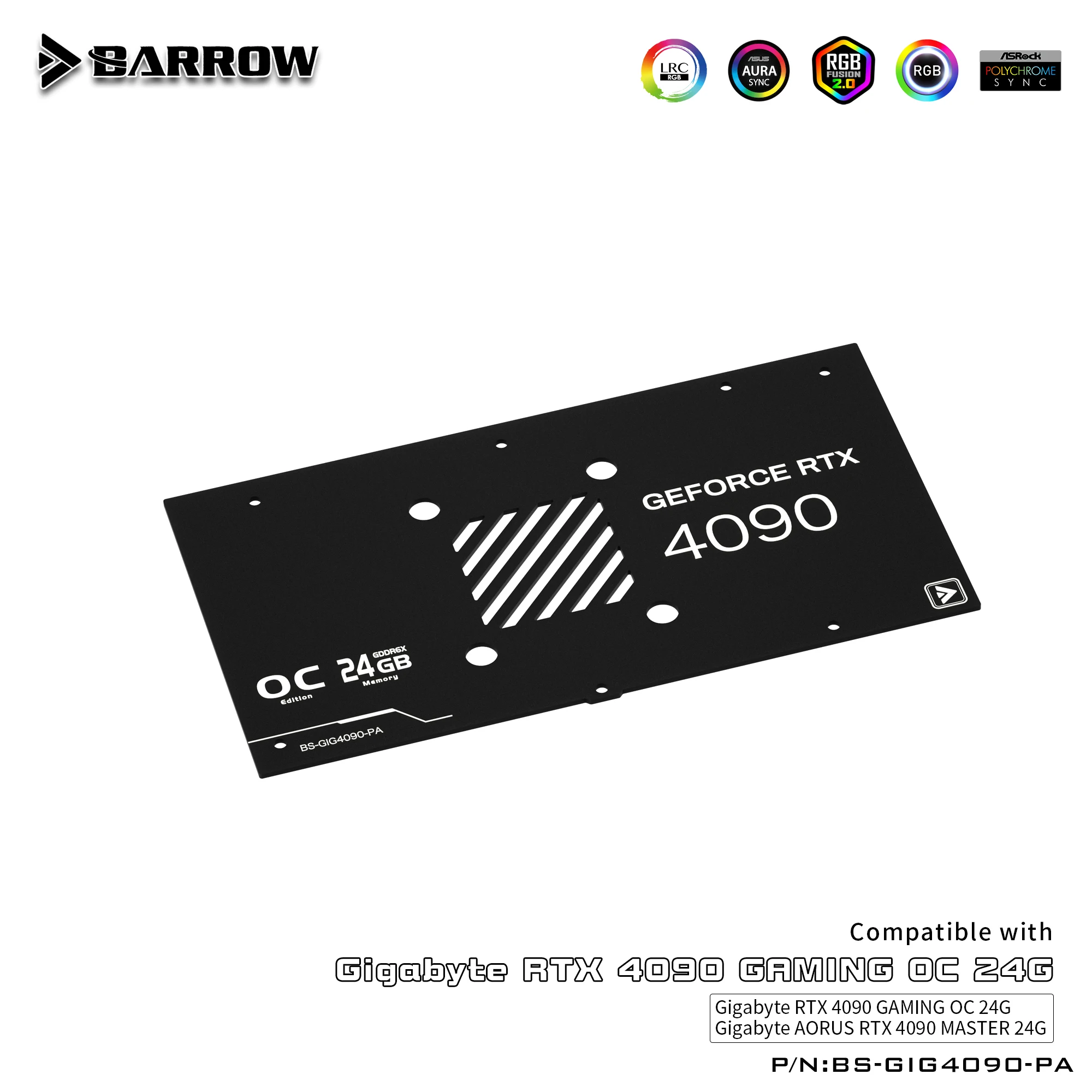 BARROW GPU Khối Nước Sử Dụng Cho Gigabyte GeForce RTX 4090 Chơi Game OC /MASTER Card Đồ Họa/Đồng Tản Nhiệt Làm Mát RGB Hào Quang