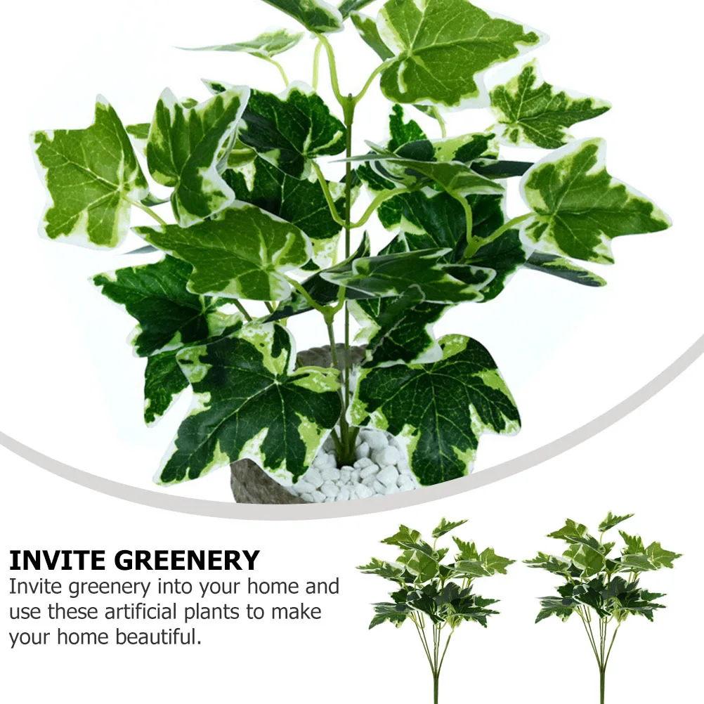 

2Pcs Faux Greenery Branches Simulation Leaves Decorative Artificial Leaves for Home Garden Office Decoration