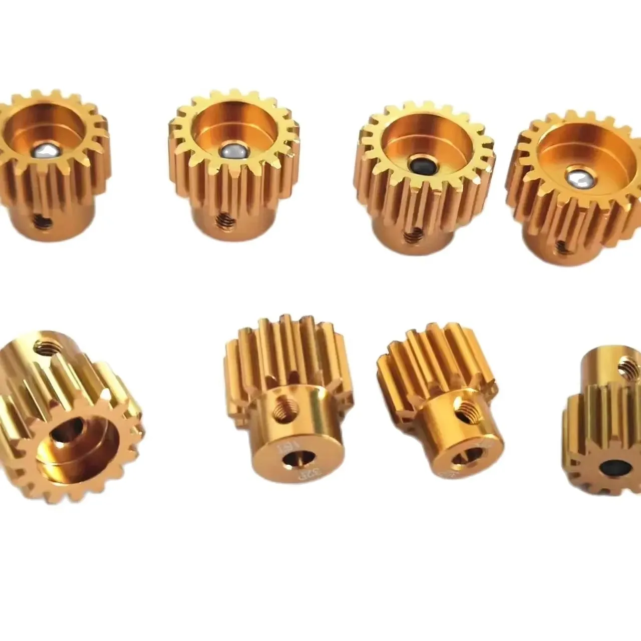 32DP metal pinion motor gear set, 3.175mm 12T 13T 14T 15T 16T 17T 18T 19T 20T for 1/10 RC cars and trucks