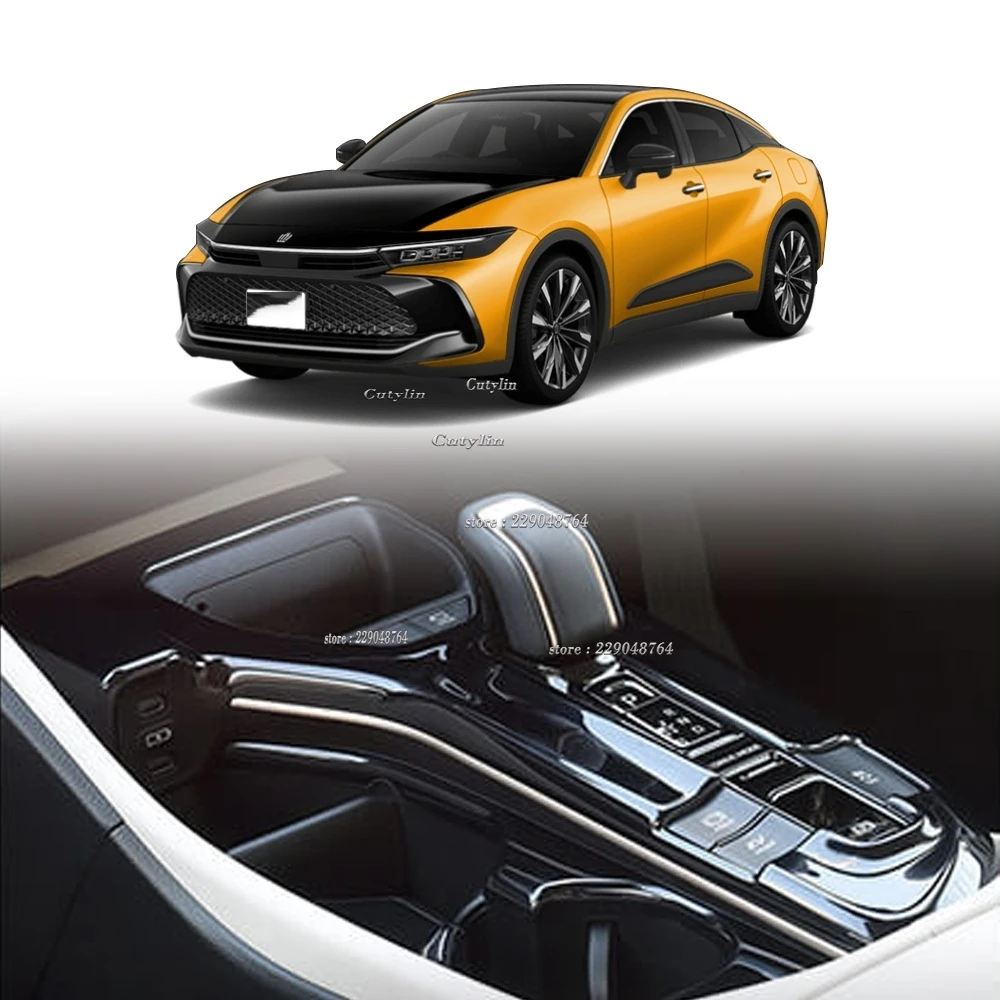 For Toyota Crown Cossover 2023 2024 2025 ABS Black Color Gear Shift Panel Cover Trim Window Switch Panel Lift Cover Accessories