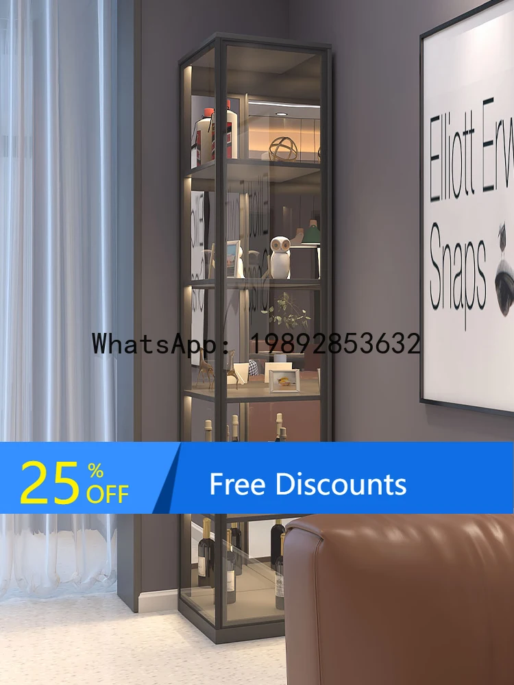 XL Luxury Wine Cabinet Sofa Corne Cabinet Glass Display Cabinet Storage Rack