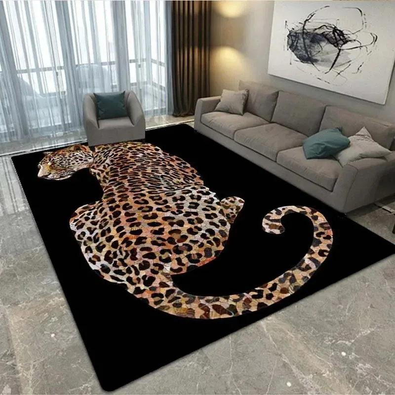 Pink Cheetah Pattern Bedroom Floor Mats Decorative Home Living Room Floor Mats