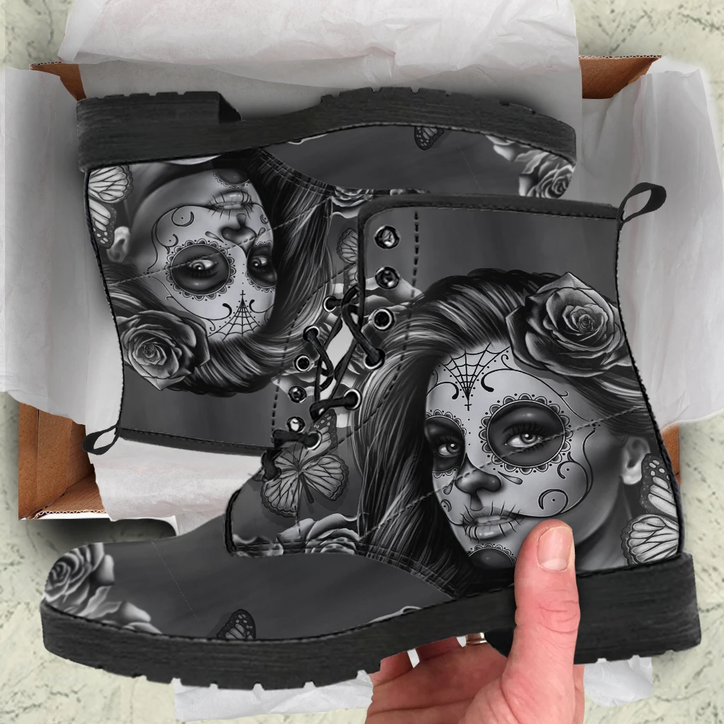 Gothic Girl Print Temperament All-match Ladies Boots Casual Women Ankle Boots Wear-Resistant Ruber Sole Booties Print On Demand