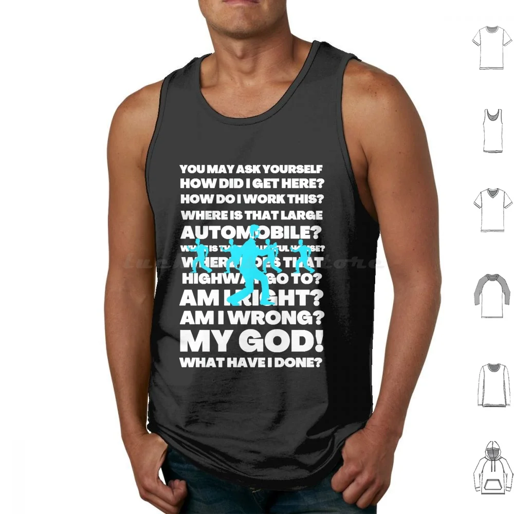 Talking Heads-Once In A Lifetime Lyrics-You May Ask Yourself Tank Tops Vest Sleeveless Talking Heads Music 80s David Byrne