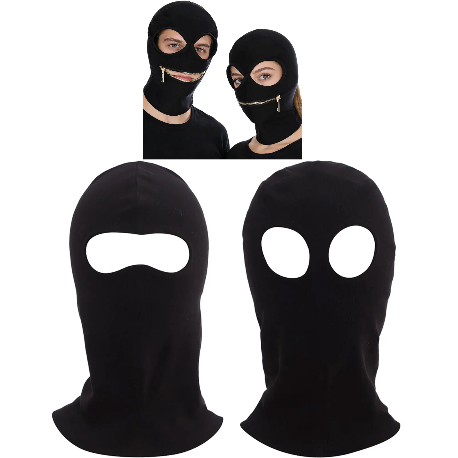 

Балаклава-маска для лица и шеи с отверстием для рта на молнии, для женщин и мужчин, для клубов, вечеринок, ролевых игр, костюмов, CS