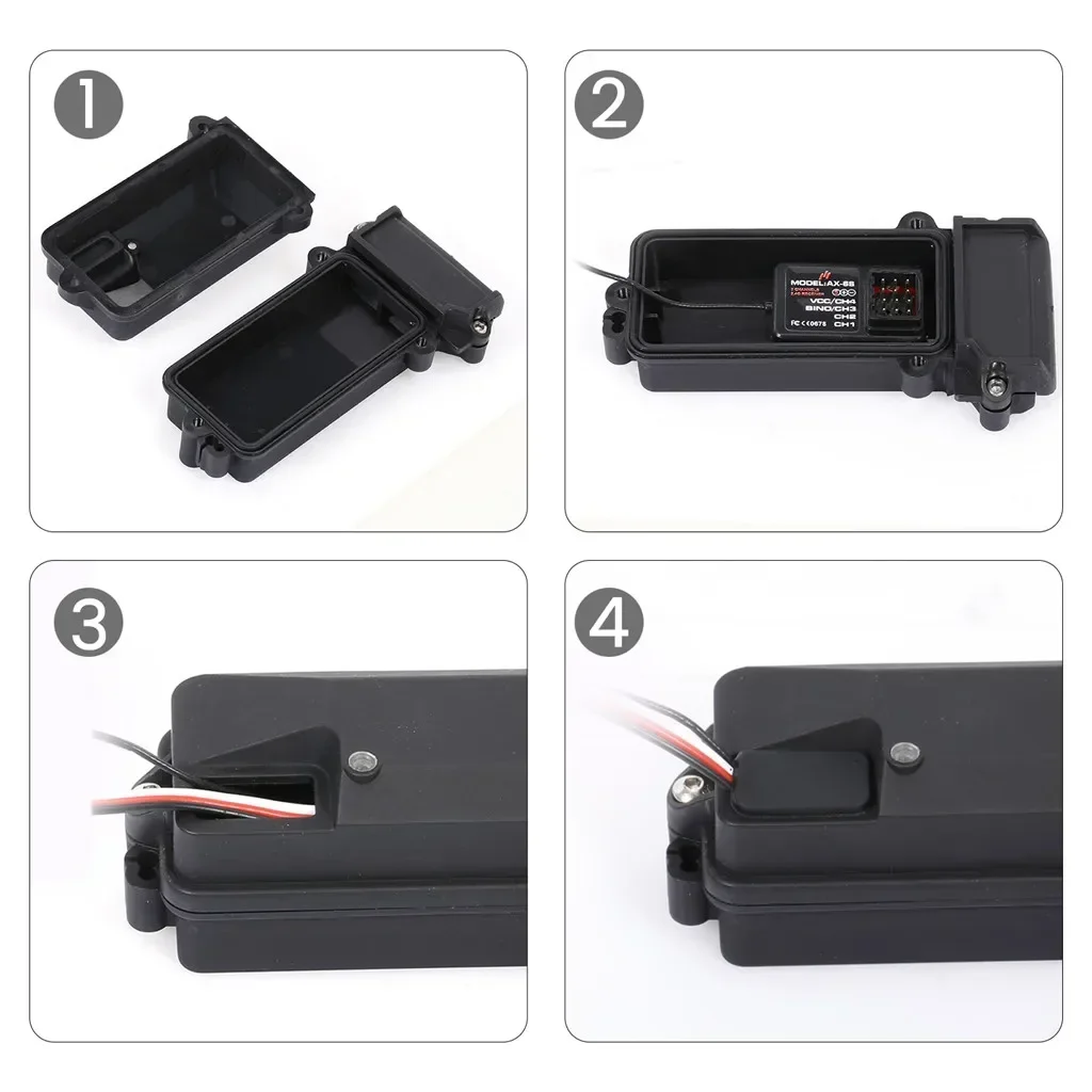 1PCS Plastic Waterproof RC Car Radio Device Receiver Box 85*40*28mm for 1/10 Axial SCX10 90046 D90 TRX-4 RC Crawler Car