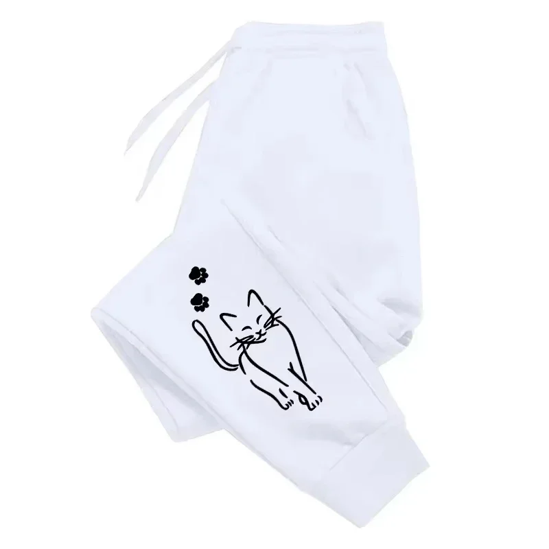 

2025 Hot Sales Womens Sweatpants Cat Printing Fashion Street Sports Pants Fitness Jogger Trousers Daily Casual Running Woman Pan
