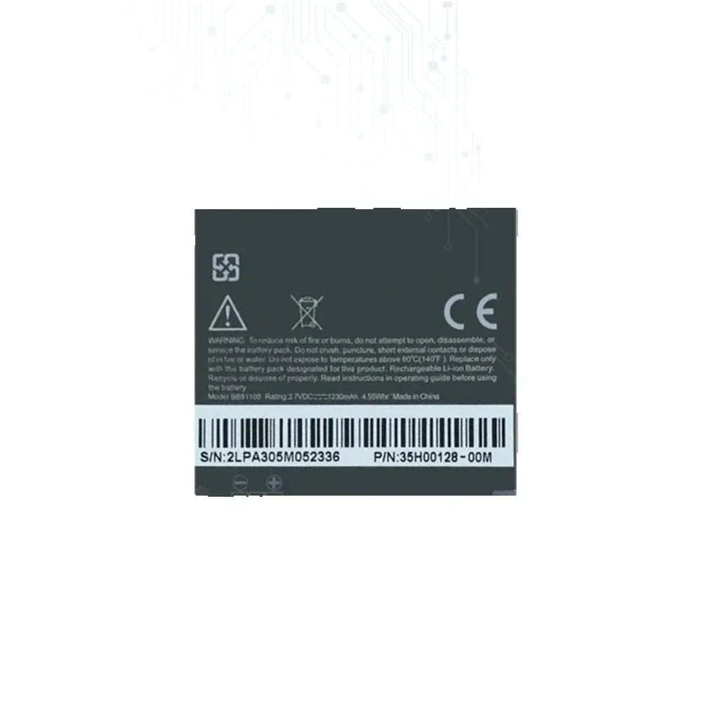 

1230mAh Replacement Battery BB81100 For HTC T8585 T8588 TOUCH HD2 LEO T9193 Leo 100 35h00128-00m, BA S400