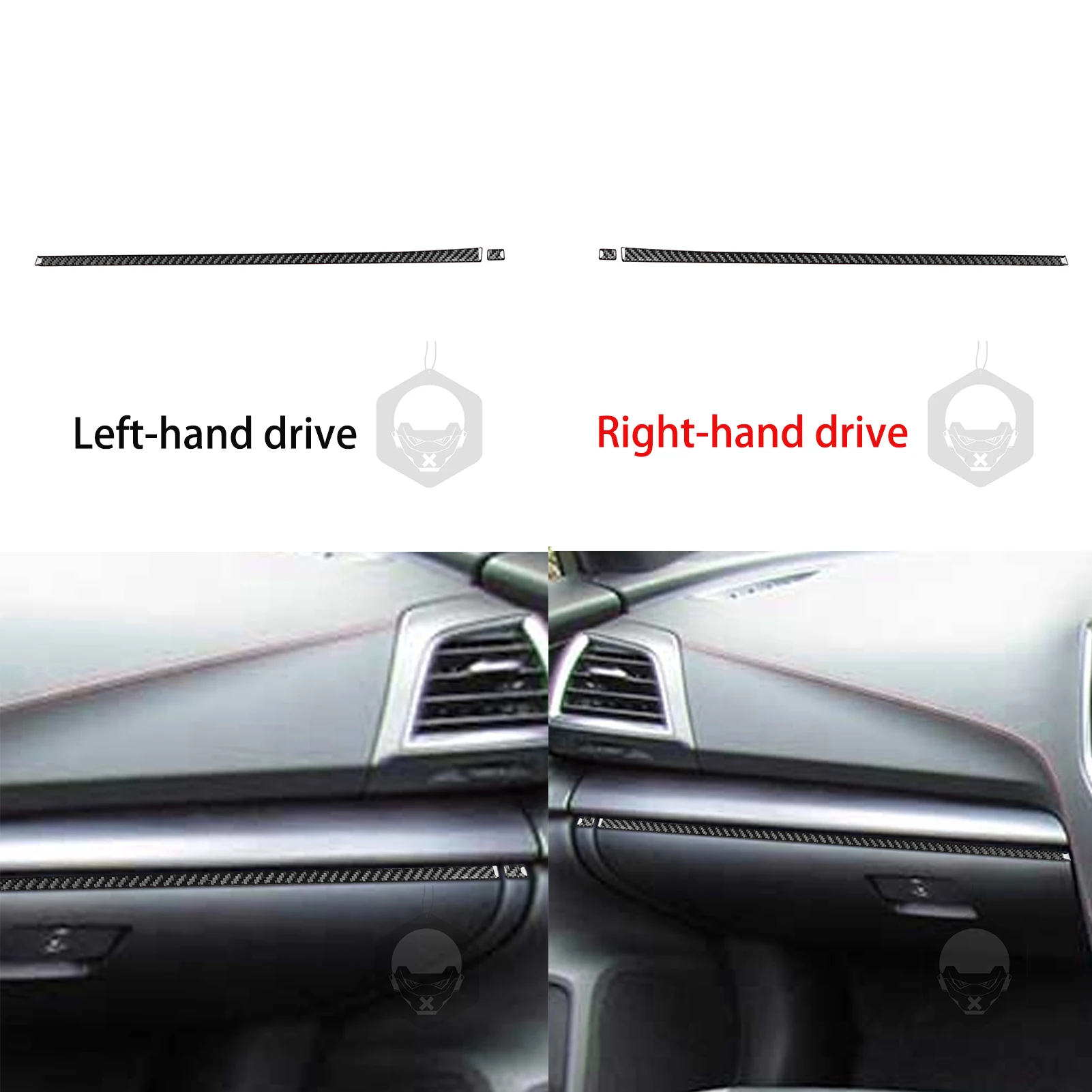 스바루 임프레자 2017-2022 크로스 스트렉 18-22 개조 탄소 섬유 보관함 장식 스트립, 나뭇결 자동차 인테리어 스티커