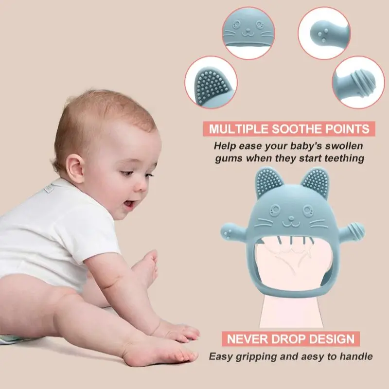1PC Del Bambino Del Silicone Massaggiagengive Guanti Giocattolo BPA Libero Carino A Forma di Animale Infantile Dentizione Molare Giocattoli Per La Cura Dei Denti Neonati Articoli