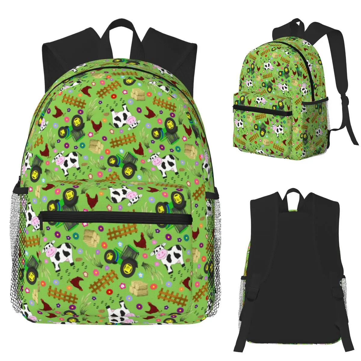

Студенческий рюкзак Farmyard с коровой и трактором, школьная сумка, походный дорожный рюкзак для мальчиков и девочек, модная сумка для книг, сумки на плечо
