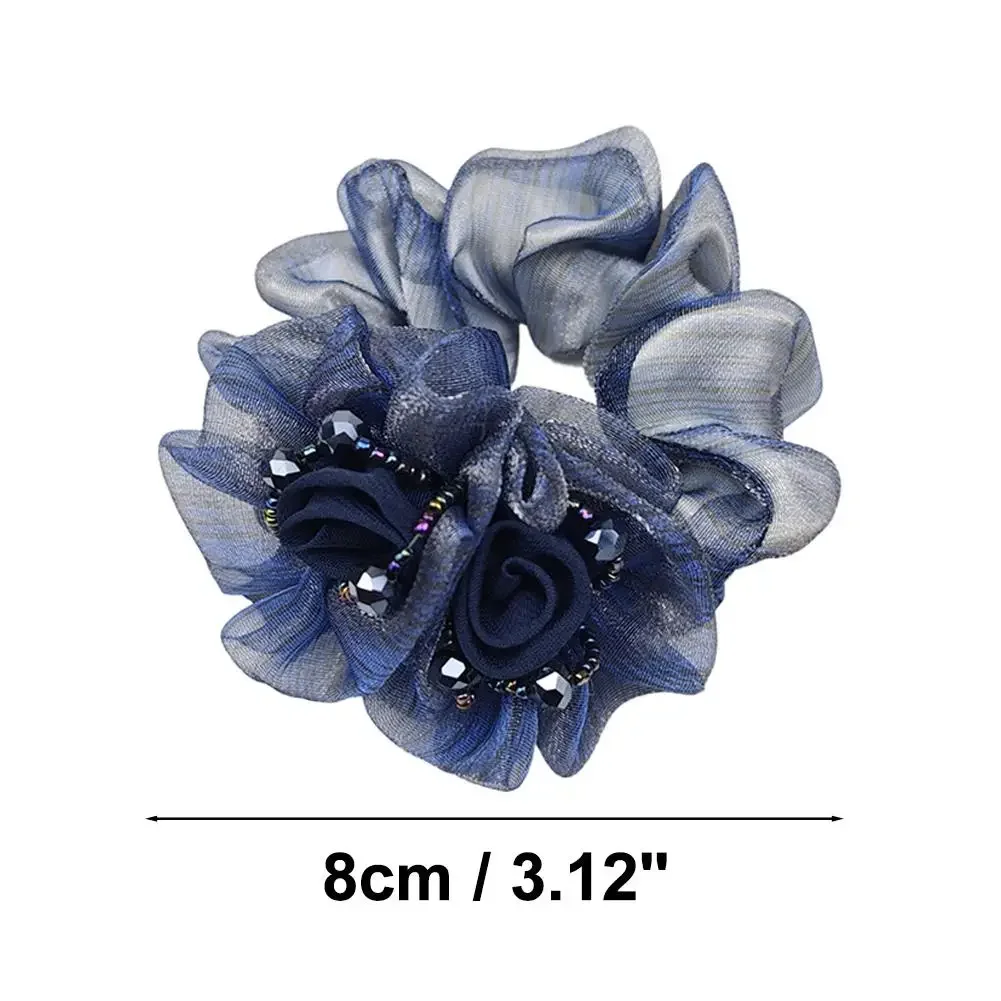 

Rubber Band Headdress Flower Hair Rope Elegant Horse Tail Elastic Headwear Elegant Ribbon Hair Ties Women Hair Accessories