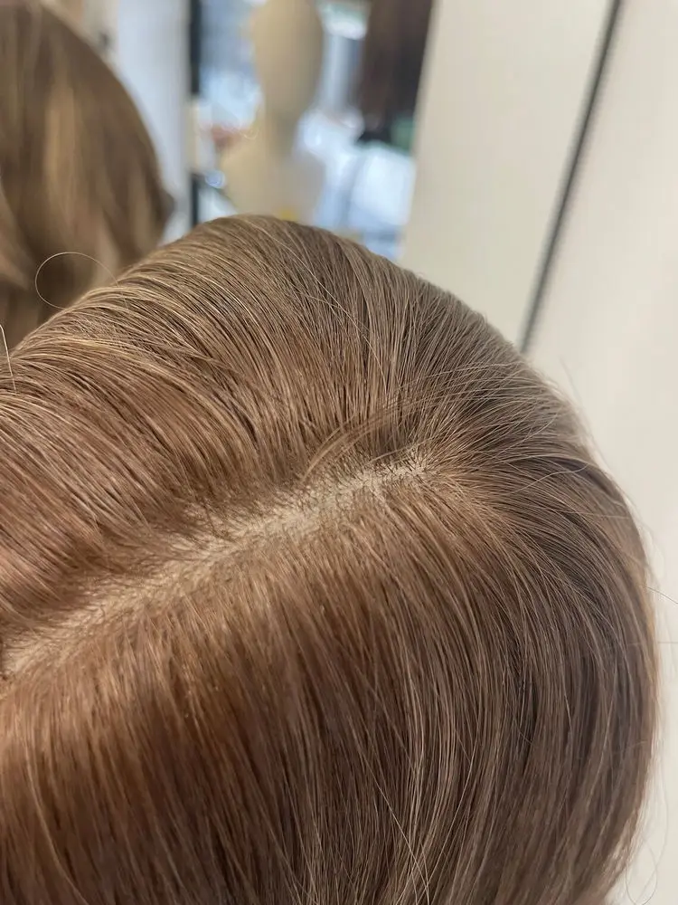 باروكة أمامية من الألياف الاصطناعية الفاخرة مقاس 24 بوصة، بني كستنائي مع أشقر يسلط الضوء على شعر مستعار دانتيل للنساء، شعر مستعار طويل مموج عميق الطول #4