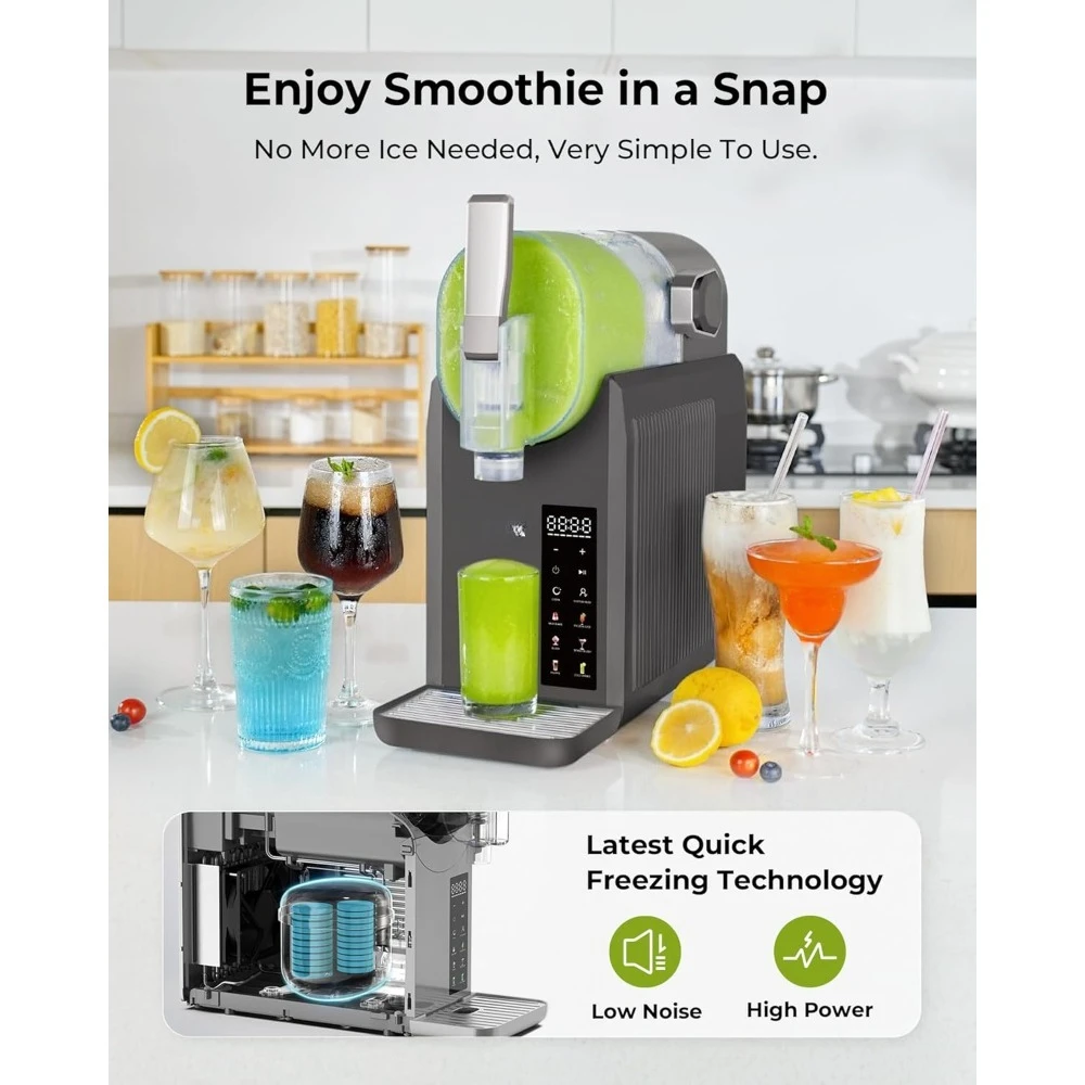 7가지 프로그램이 내장된 가정용 슬러시 기계, 자동 세척 기능이 있는 칵테일, 프라페, 마가리타용 냉동 음료 제조기, 신선도 유지