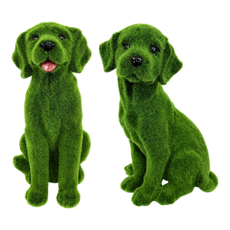H8WB Outdoor Courtyard Decorative Faux Sculpture Plush Cartoon Dog Kindergarten Lawn