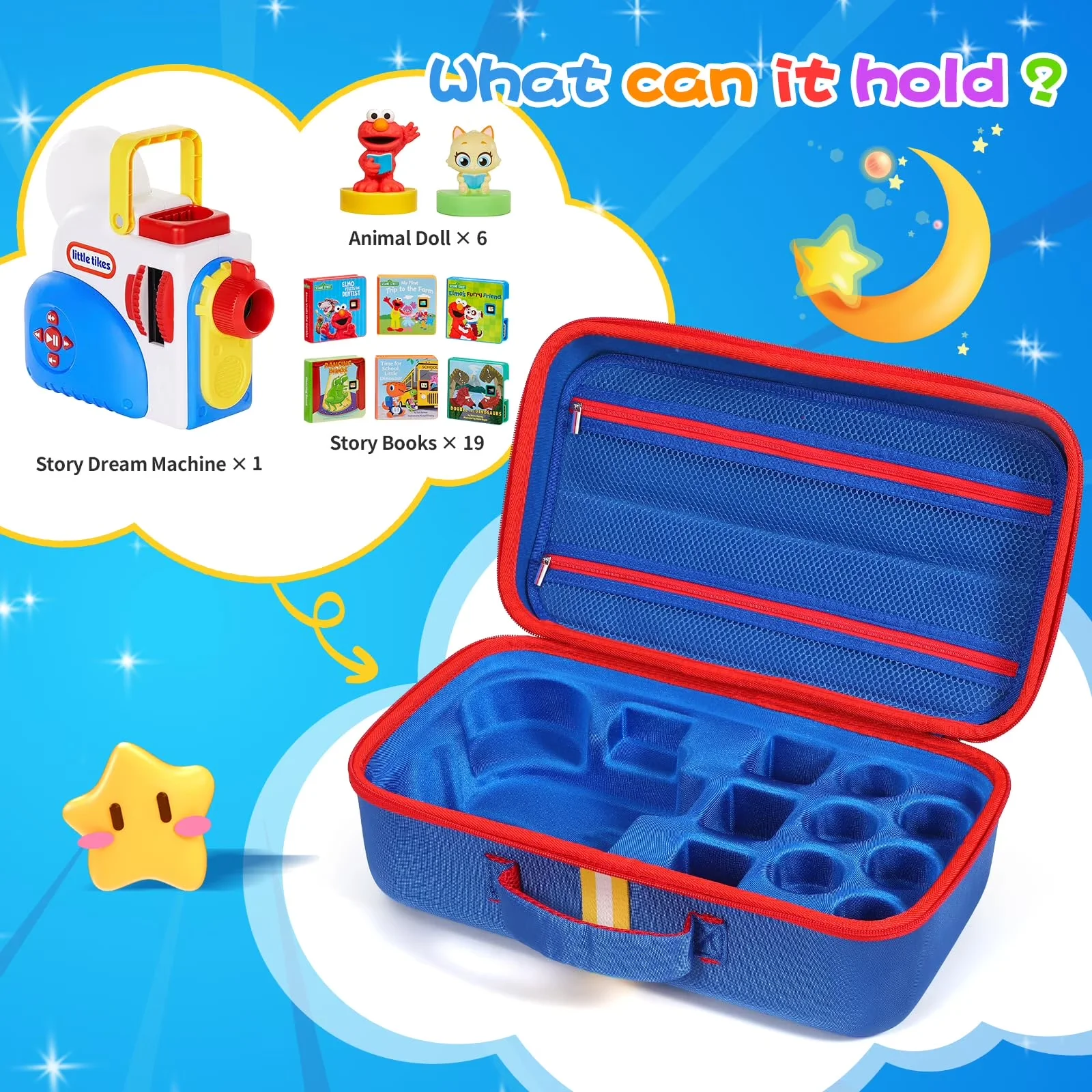 Protective Hard Travel Case for Story Dream Machine Books Starter Set Container for Storytime Audio Play Collection