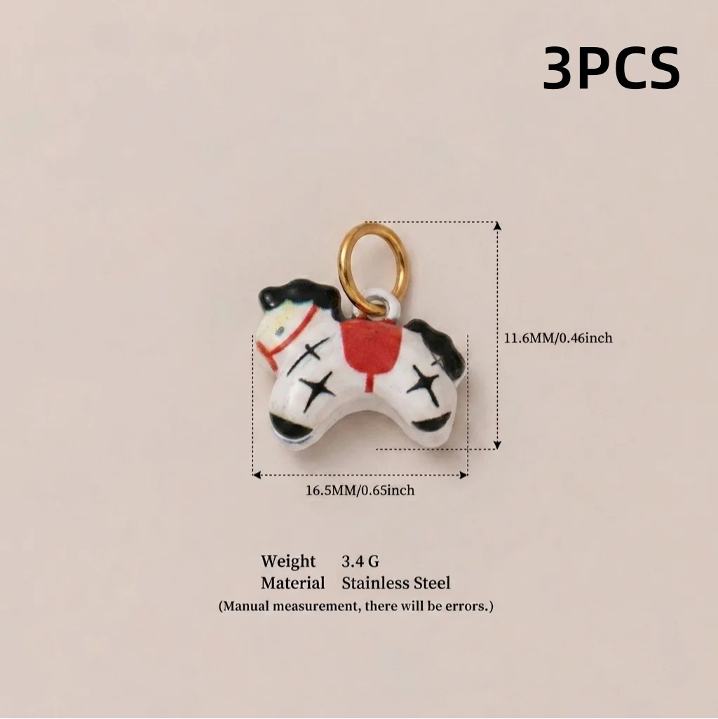 3 Stück einfache und beliebte neue Tier-Serie Anhänger mit Pony, Löwe, Hund, Giraffe zum Selbermachen für Schmuck. – Detail 5