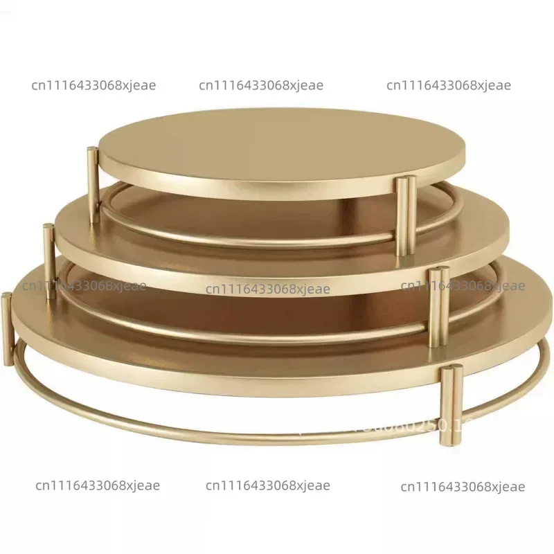 Golden cake stand, table Christmas party decorations dessert tray