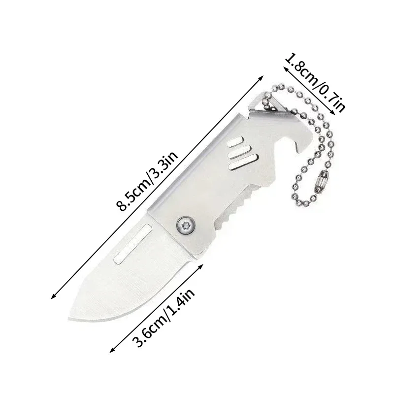 1PC Mini Folding Knife Steel Portable Camping Survival Knife Pocket Folding Knife Self-defense Keyknife Keychain Pendant
