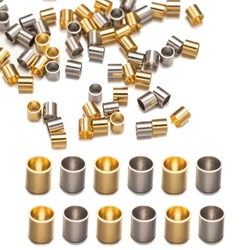100pcs Stainless Steel Crimp Tube Spacer Bead Cord End Cap For DIY Bracelet Necklace Earring Jewelry Making Accessories Findings