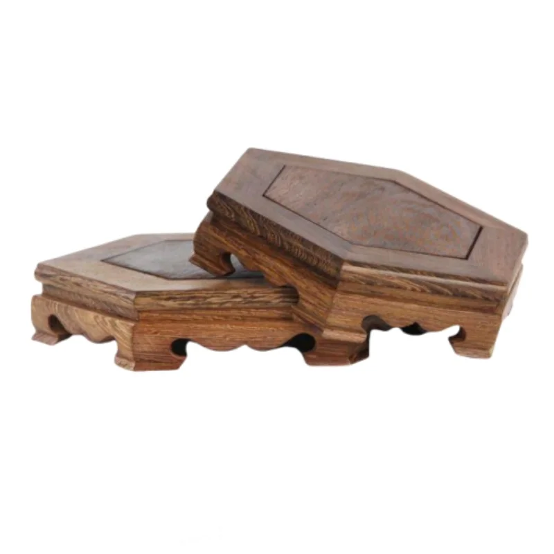 Retro Wooden Display Stand Miniature Model Sculpture Base Flower Pot Bonsai Display Stand Mini Buddha Statue Decorative Base