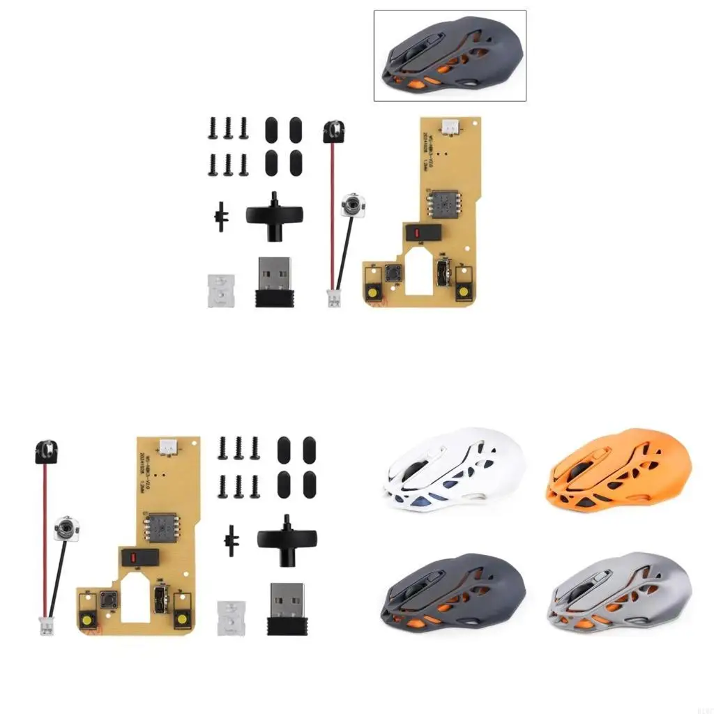

Ergonomic Wireless Mouse MH002 Components with Adjustable 1600DPI Sensoring DIY