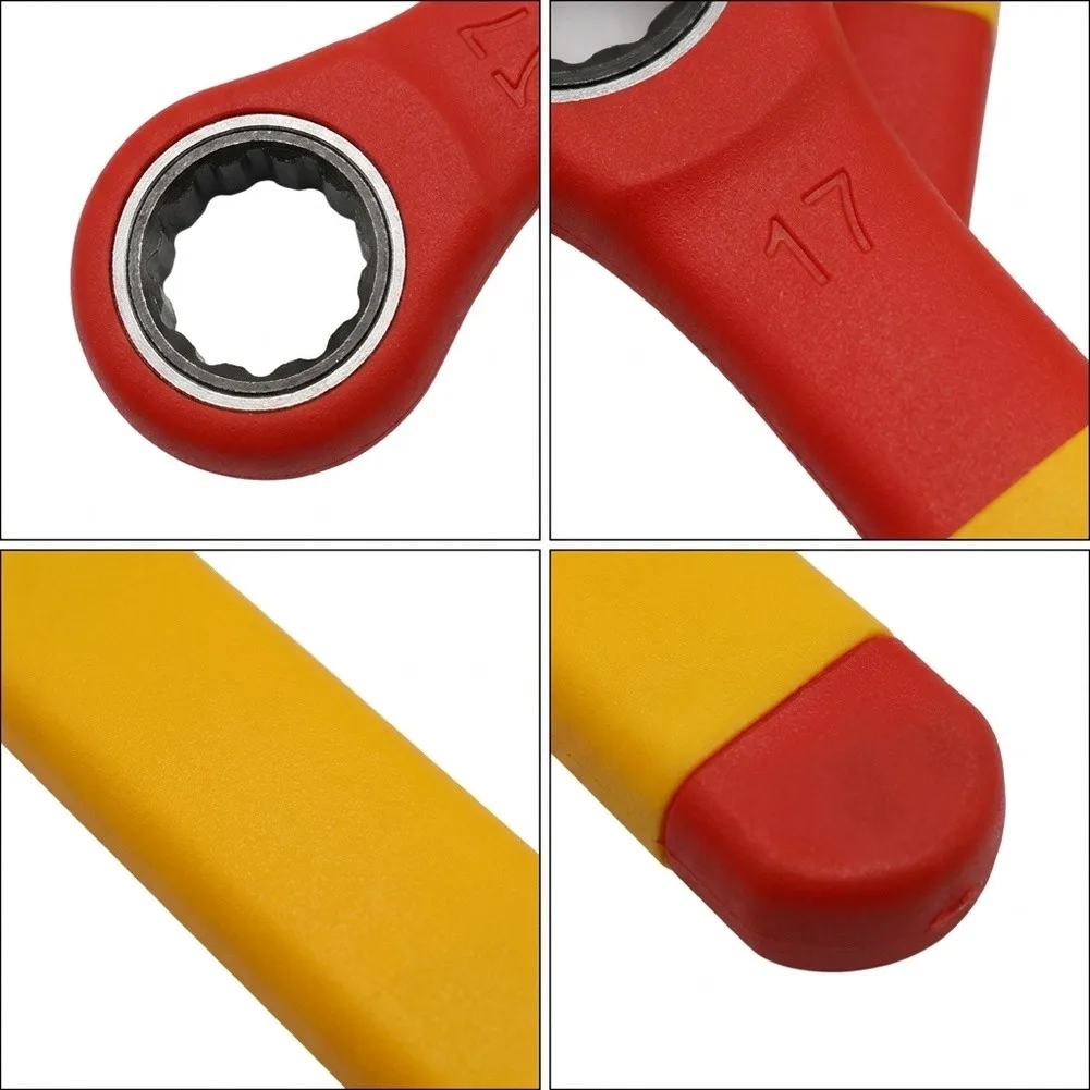 Insulated Hand Tool Ratchet Wrench Fabricated from Chrome Vanadium Steel for Consistent Torque Delivery in Field Work