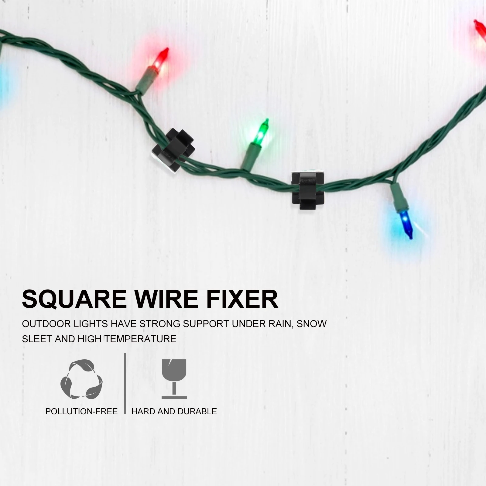 

50 Pcs Clamps Wire Fixer Self adhesive Cord Management Clips Black Large Square ganizer for Cable Wire Storage Easy Use