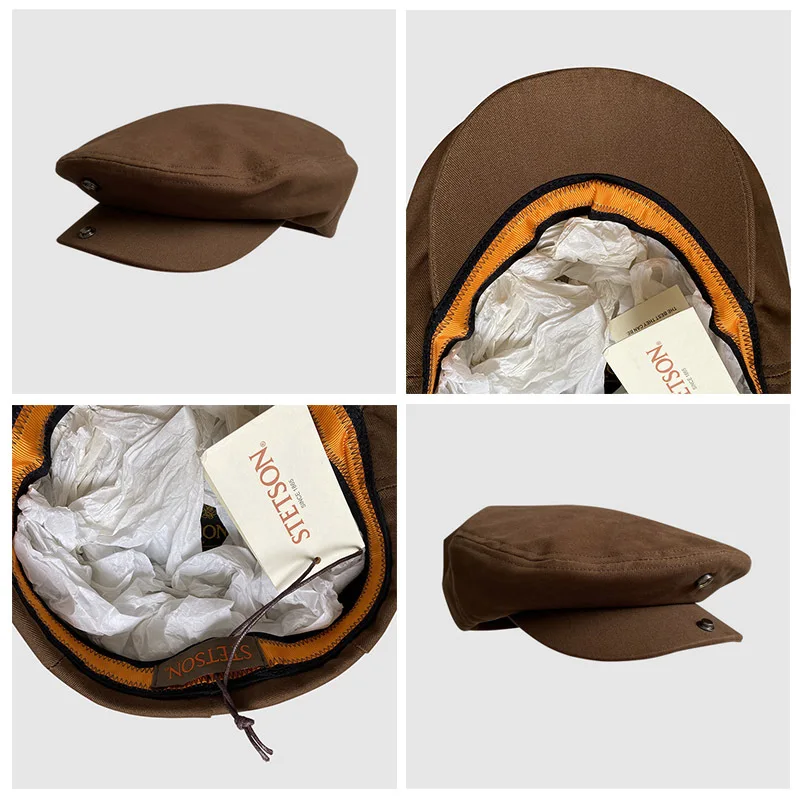 Unisex Coffee Japanese Retro Literary Forward Cap, British Streetwear Painter Beret Peaked Hat, Breathable Hat for Spring Summer