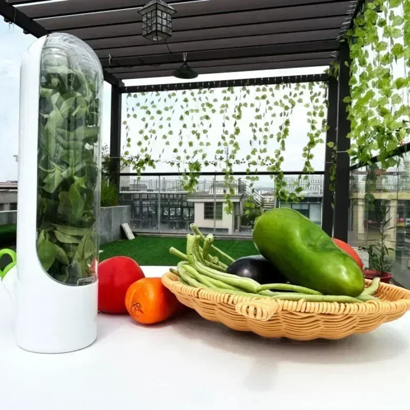 Refrigerator Herb Crisper Saver Pod Container Vegetable Preserving Bottle Keep Herb/Cilantro/Mint/Parsley/Asparagus Fresh Green