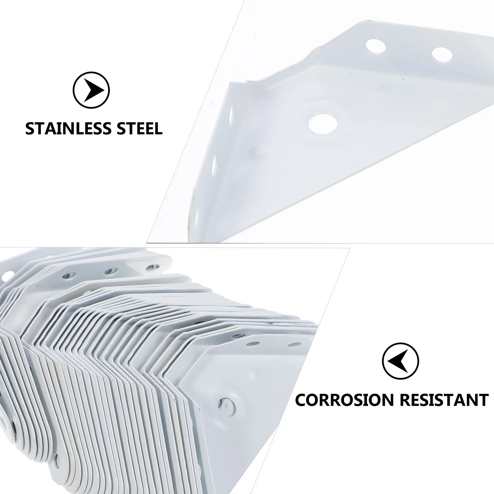 Stainless Steel Corner Braces 30Pcs Heavy Duty Weather Resistant Angle Brackets for Wood Shelf Cabinet Support