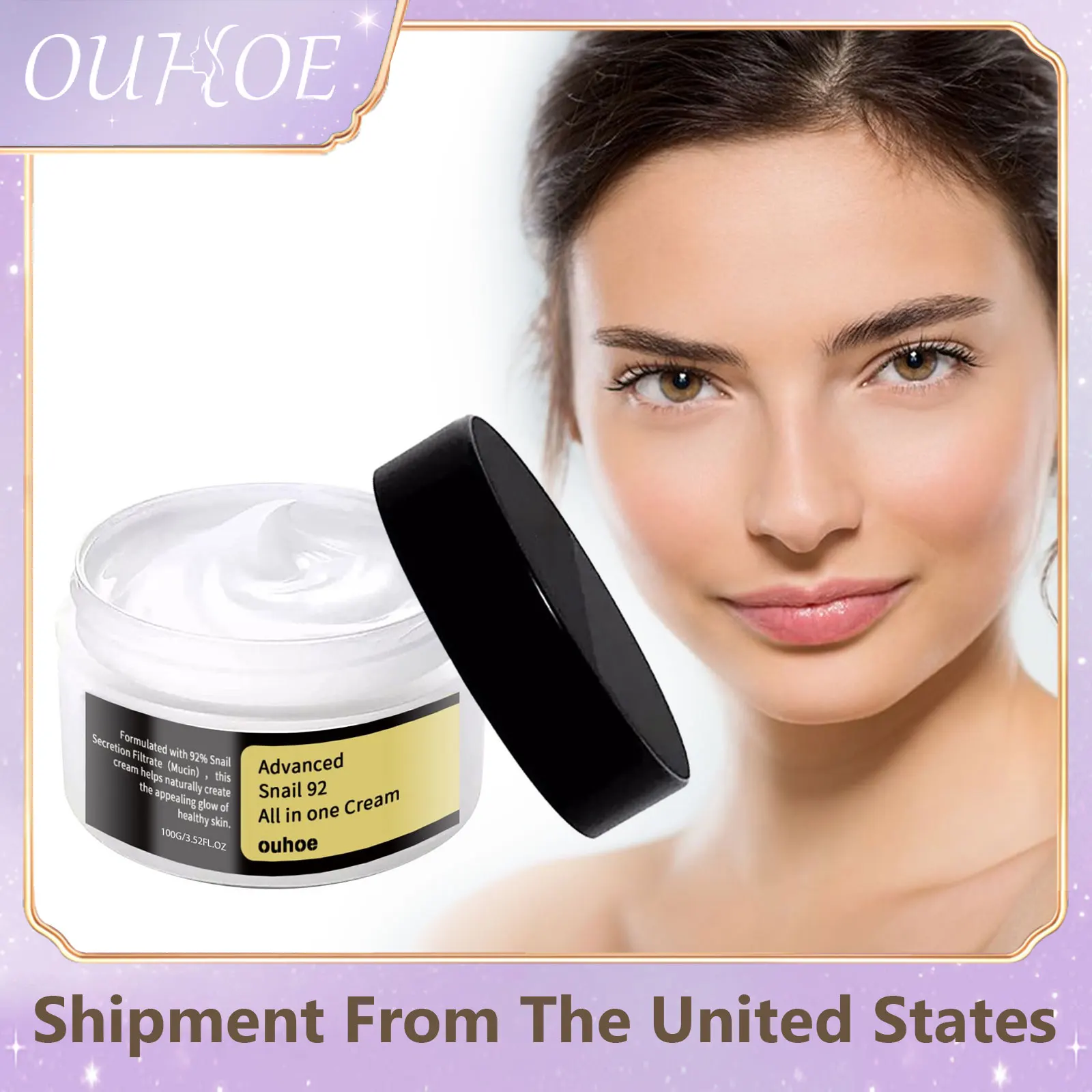 OUHOE Snail Serum Face Cream Repair Essence Moisturizer Face Lift ฟื้นฟูผิวบํารุงผิว Hyaluronic Acid Facial Cream 100g