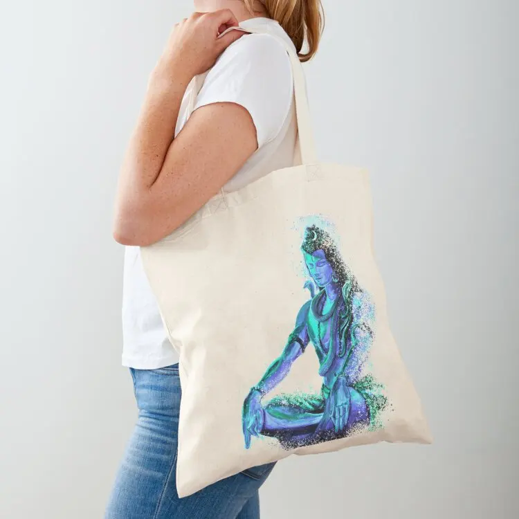 Maha Shiva Eternal Meditation -Vibrant Blue Tote Bag