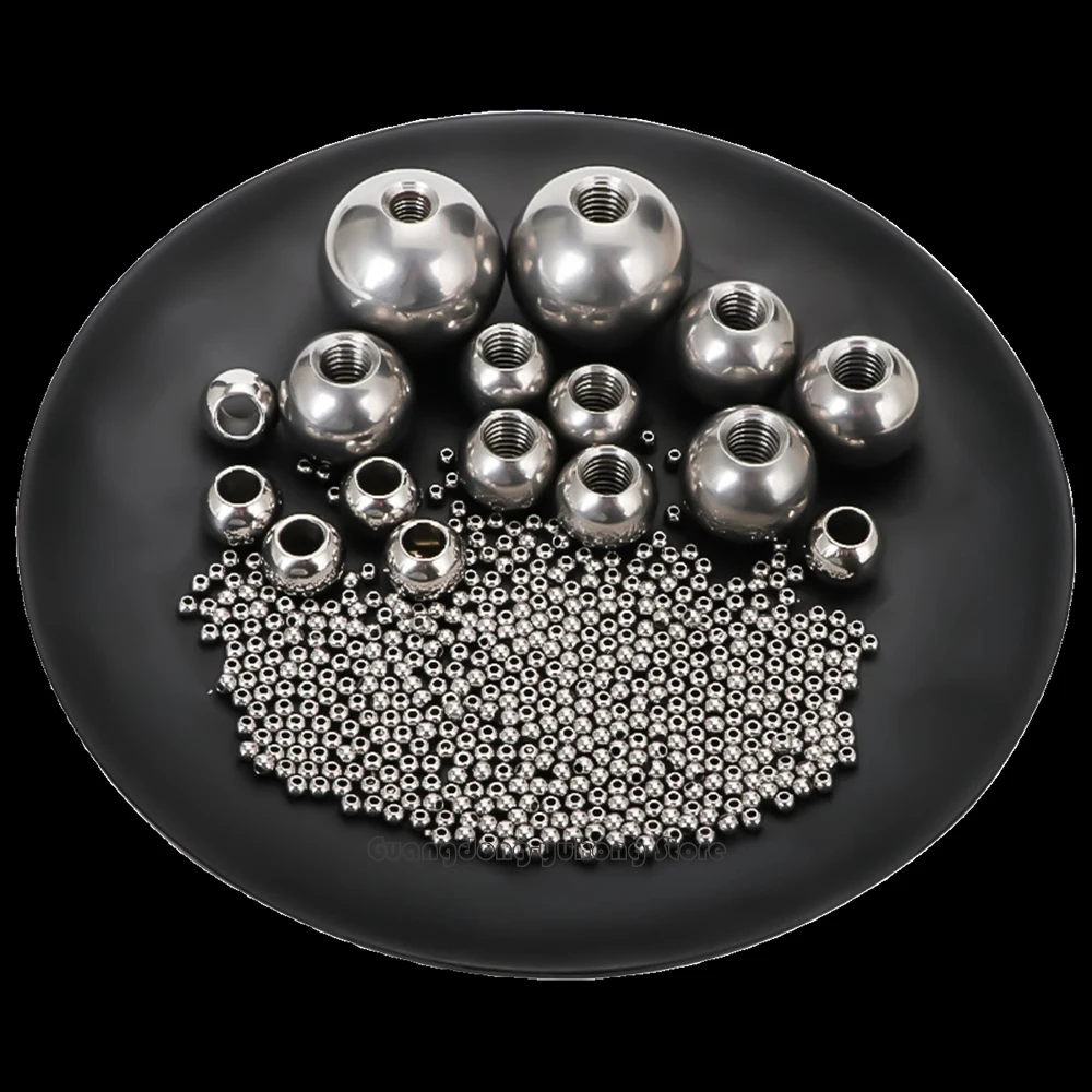 

M2 M2.5 M3 M4 M5~M14 Thread Half Hole Metric Stainless Steel Drilling Balls Female Thread Blind Hole Smooth Ball Beads OD 5-60mm