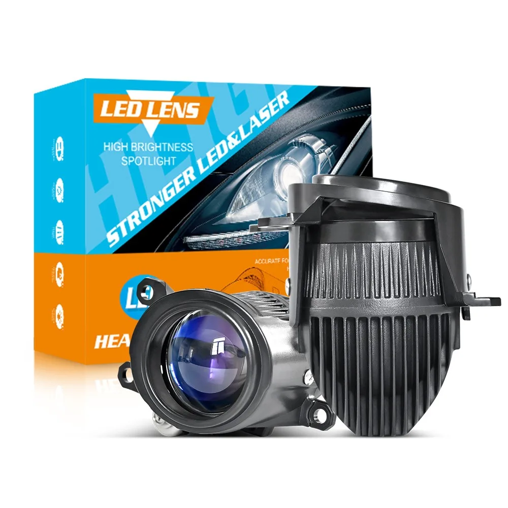 Waterproof 2 Inch Bi-Led Fog Light Projector Lens and Accessories for Toyota GM Models - 12V 45W 3000K 4300K 6000K Hi Lo Beam