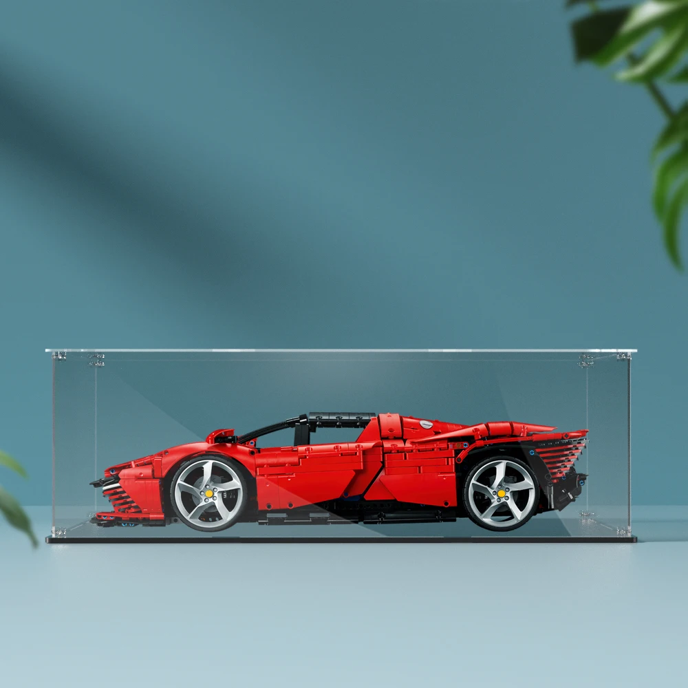 Caixa de exibição acrílica para lego 42143 sp3, caixa de armazenamento transparente à prova de poeira (conjunto de tijolos de brinquedo não incluídos