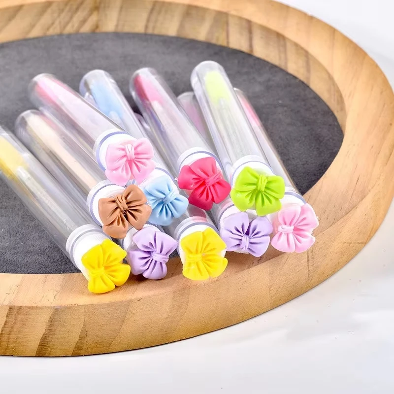 10 stuks boogvormige mascara tube borstelset met beschermhoes make-up kwasten, wenkbrauwborstel, wimperborstel, wimperborstel, spoolie