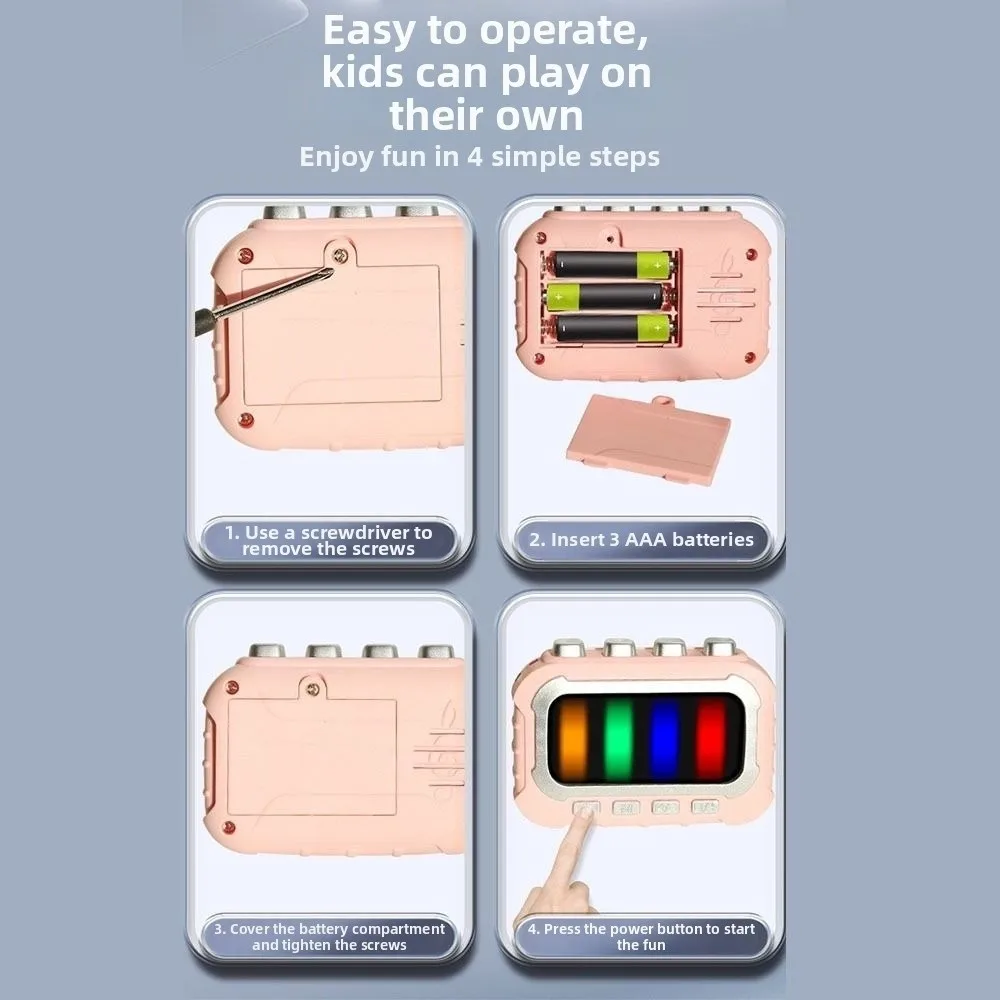 Gioco del ritmo musicale elettronico Travaggio della velocità della mano Pressa veloce Giocattolo agitato con punta delle dita per bambini Illumina la macchina da gioco di puzzle educativo