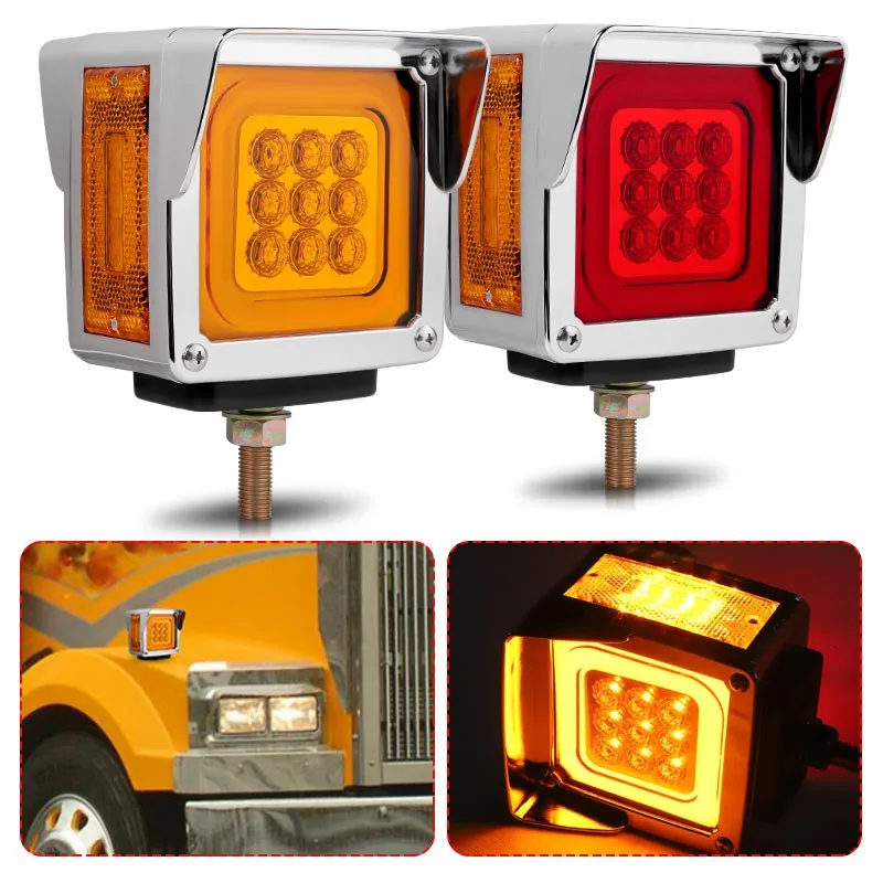 

Dual Face Strobe Light LED Square Head Driving Lamp for UTE Pick-up Offroad Truck Tractor Van 12V/24V Side Clearance Indicator