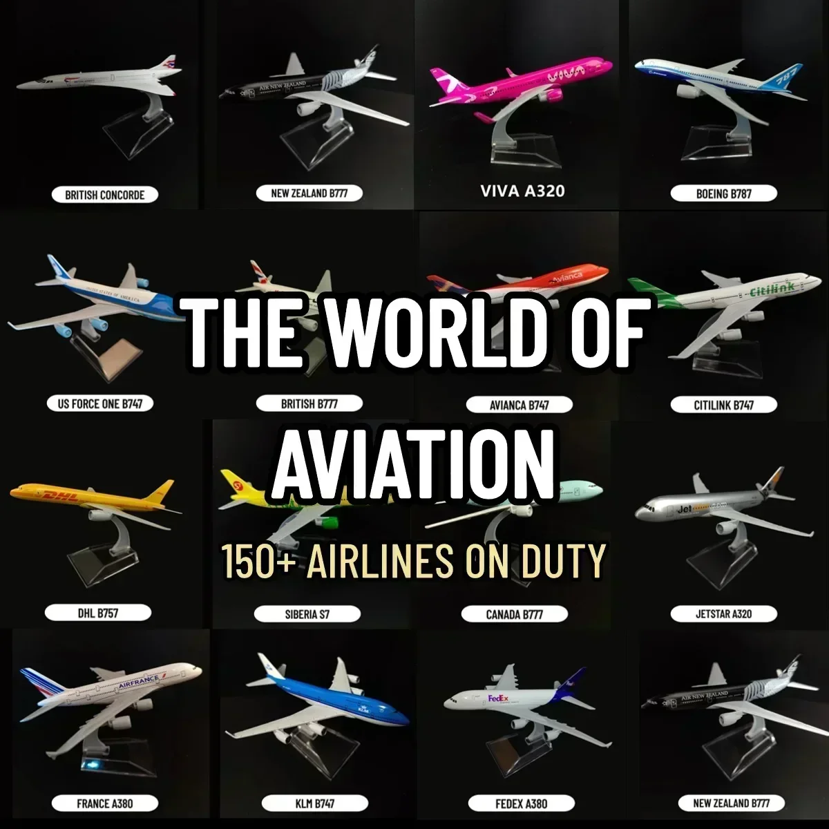 Modèle d'avion en métal moulé sous pression, échelle de 6 pouces, Airbus Boeing 320 380 737 747 787, réplique d'aviation, Art Miniature, jouet Fidget Boy pour enfant