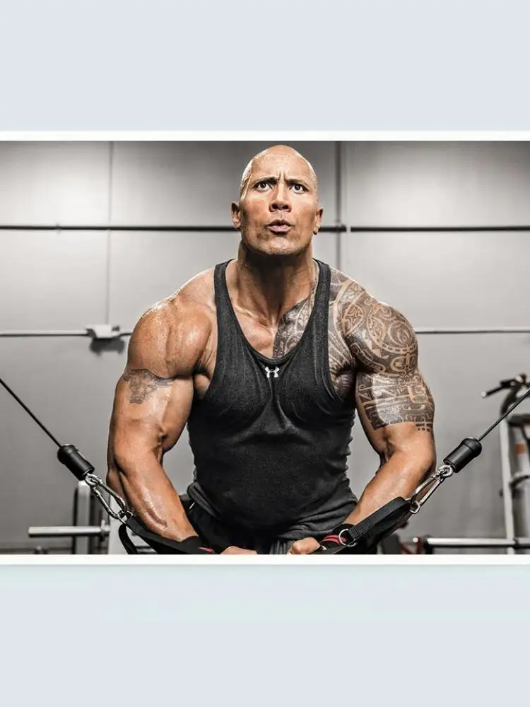 The Rock Dwayne Johnson Movie Actor Wrestler Fitness Print Art Canvas Poster Perfect for Living Room Decoration